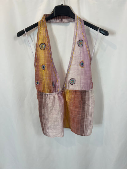 ZARA. Top colores con detalle de abalorios T.s