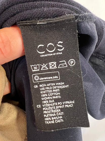 COS. Double-textured blue blouse. TM