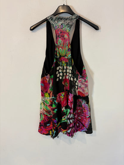 ROBERTO CAVALLI. Top seda estampado. T M