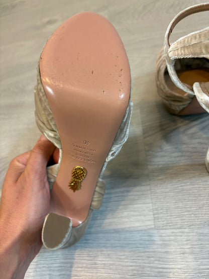 AQUAZZURA. Sandalia terciopelo cruzada. T 40
