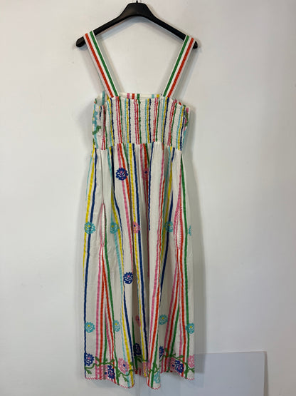 NIMO WHIT LOVE. Vestido rayas bordado T.u(S)