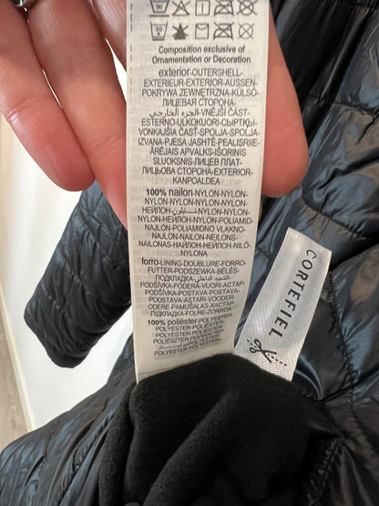 CORTEFIEL. Abrigo negro reversible T.m