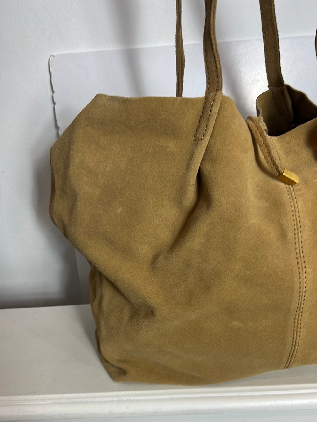 MANGO. Bolso shopper camel efecto piel