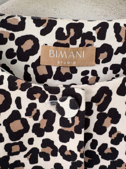 BIMANI. Animal print lantern sleeve top. T.S.