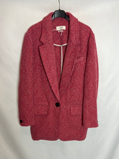 ISABEL MARANT ÉTOILE. Abrigo rosa jaspeado. T 34