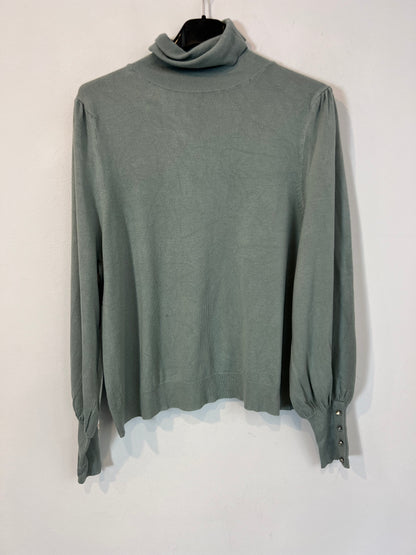 MANGO. Jersey cuello alto azul claro. T L (M)