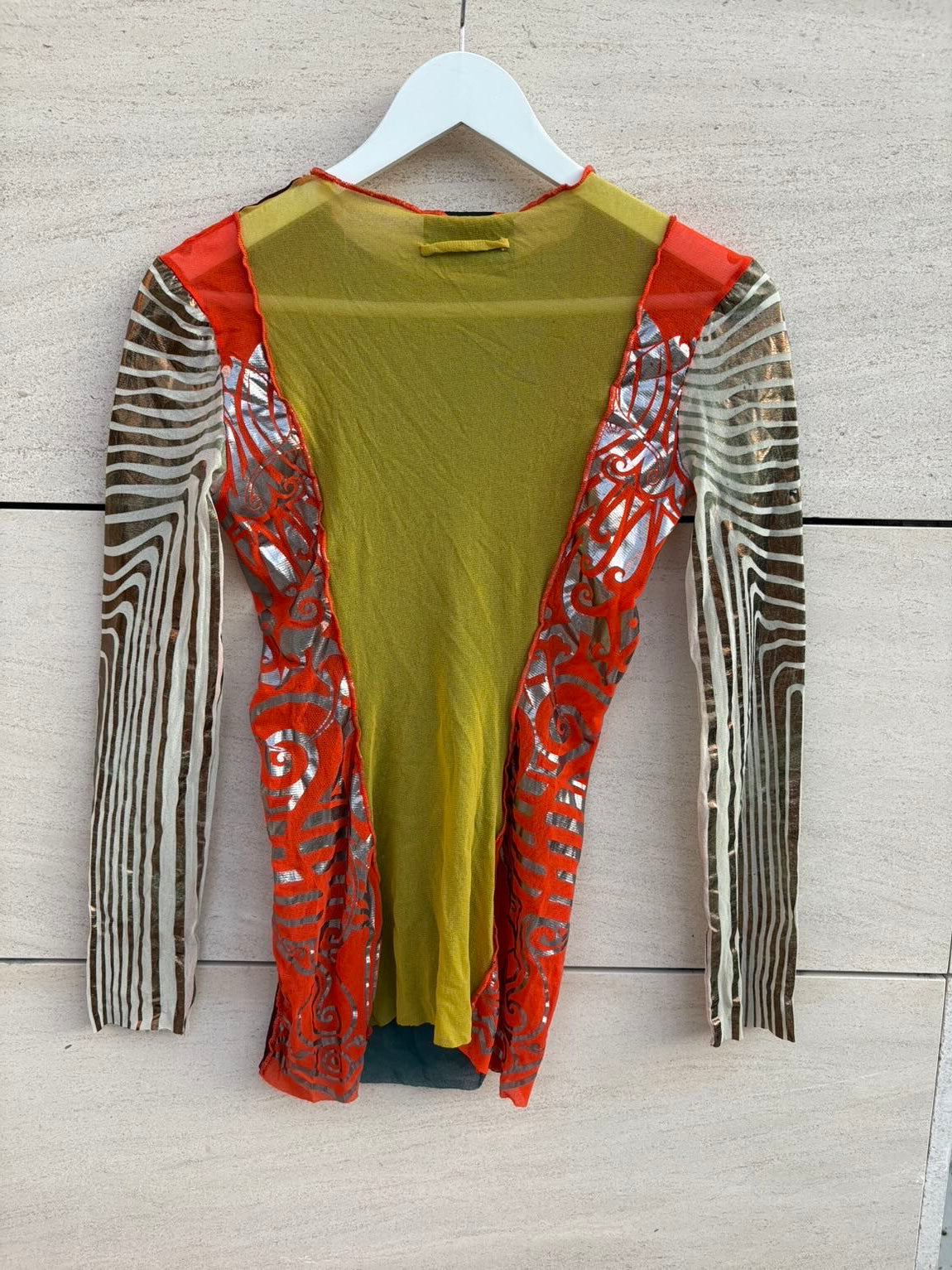 JEAN PAUL GAULTIER. Top malla estampado vintage