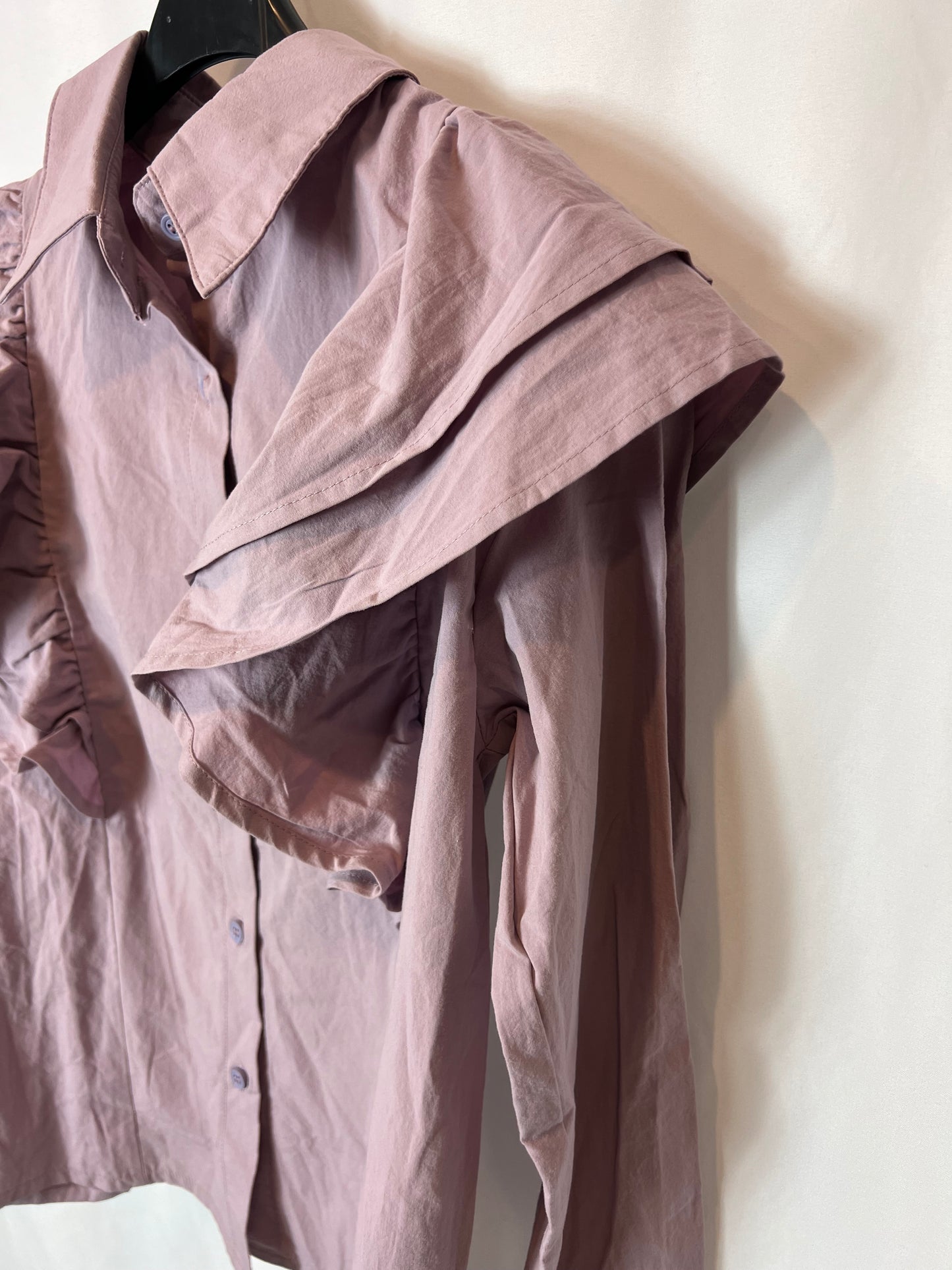 MARIETH. Mauve blouse with ruffles T.xs