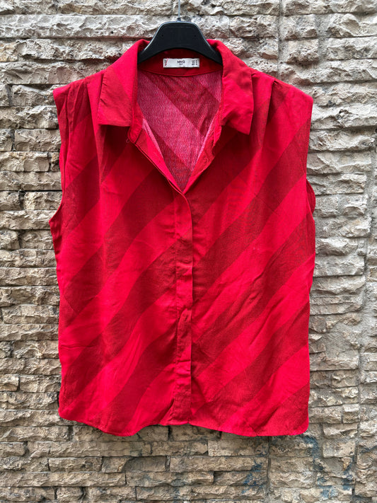 MANGO. Blusa fluida bicolor