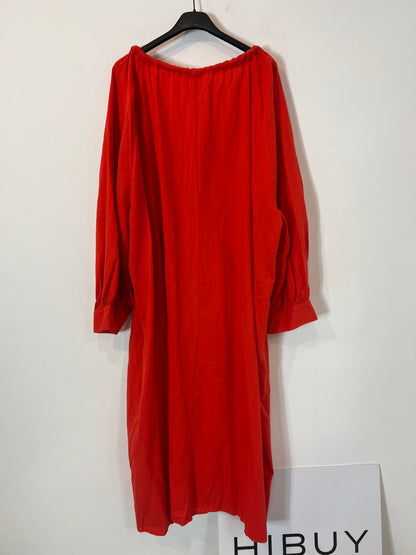 H&amp;M. Long red dress with rope detail and neckline, size XXL