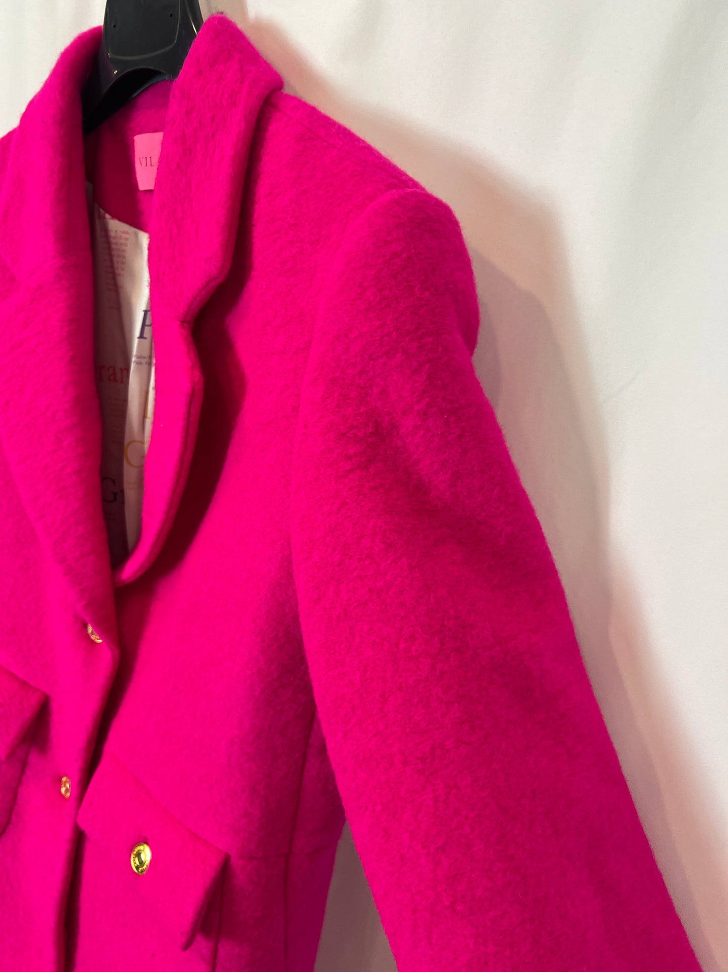 VILAGALLO. Abrigo lana fucsia. T 40