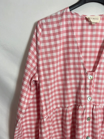 COOSY. Vestido largo cuadros vichy. T S/M