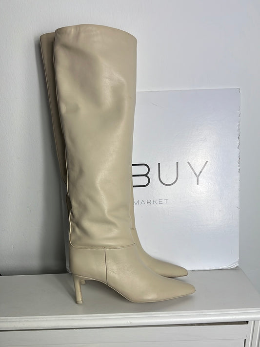 MASSIMO DUTTI. Botas color crema piel altas. T38(Tara)
