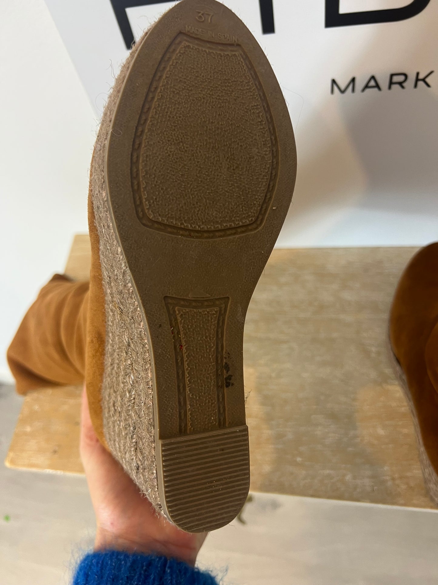 ALHAMAS. Botas altas ante elástico camel. T 37