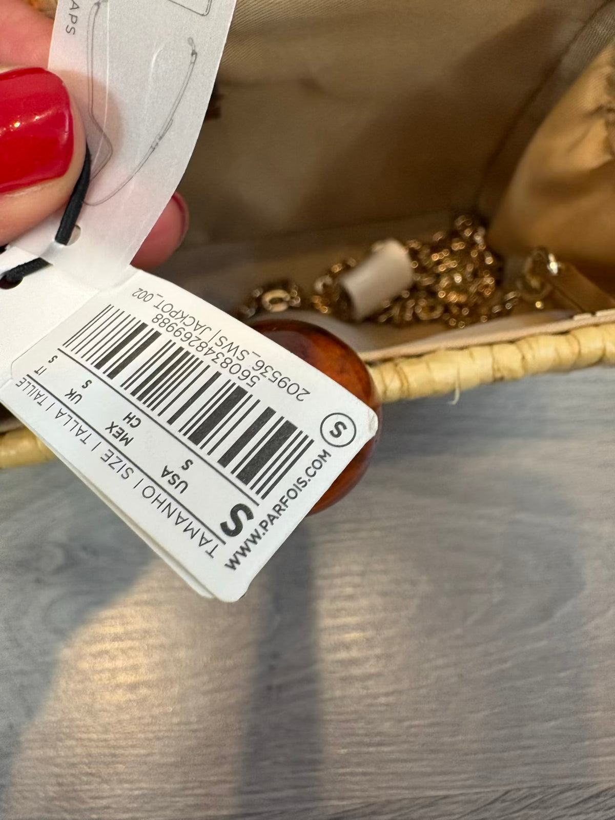 PARFOIS. Bolso rígido rafia