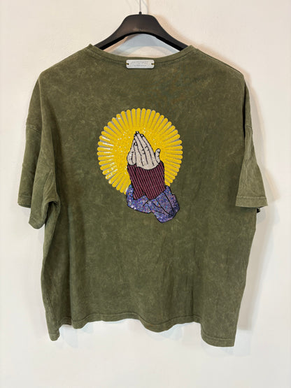 OTRAS. Camiseta verde detalle espalda. T M