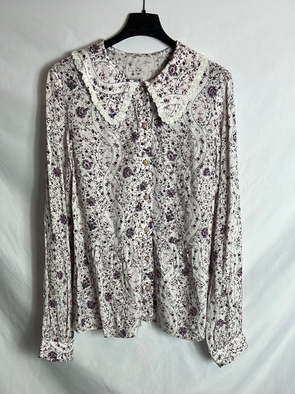 OTHERS. Printed flowy blouse. TM