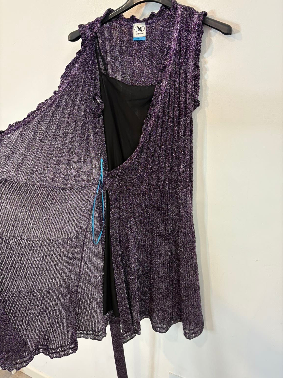 MISSONI. Vestido corto cruzado hilos brillo