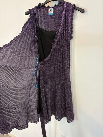 MISSONI. Vestido corto cruzado hilos brillo