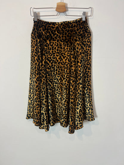 OTHERS. Animal print velvet midi skirt. XS
