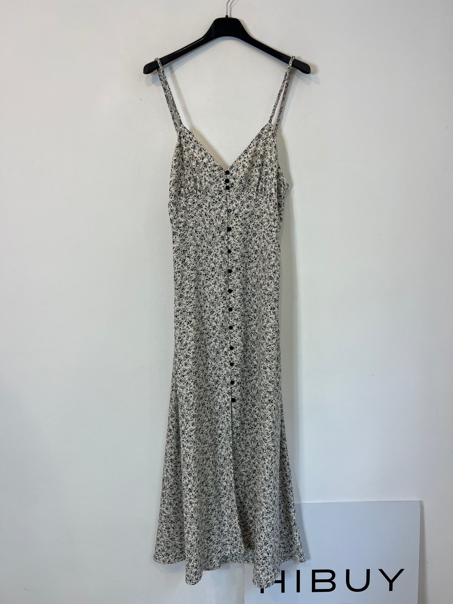 ZARA. VestidAo largo fluido flores mini. T S