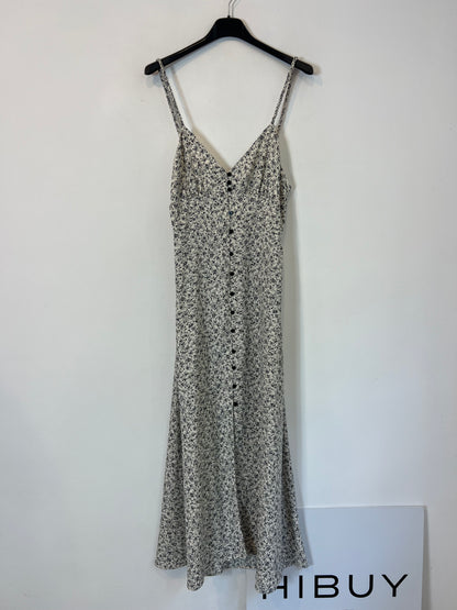 ZARA. VestidAo largo fluido flores mini. T S