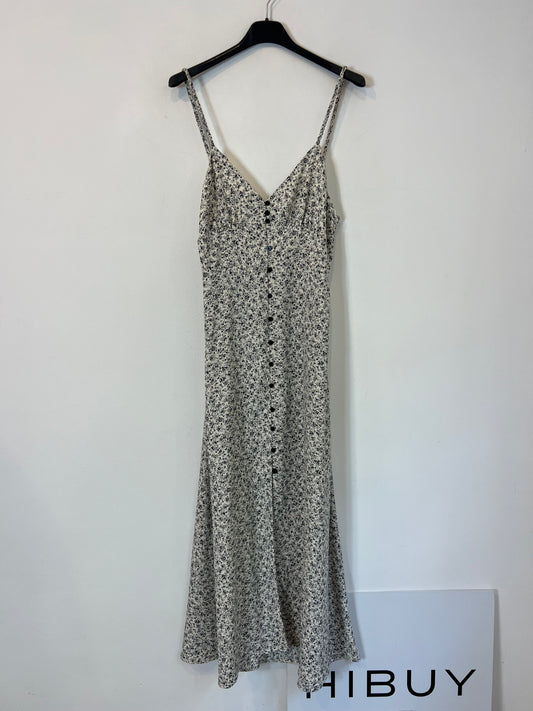 ZARA. VestidAo largo fluido flores mini. T S