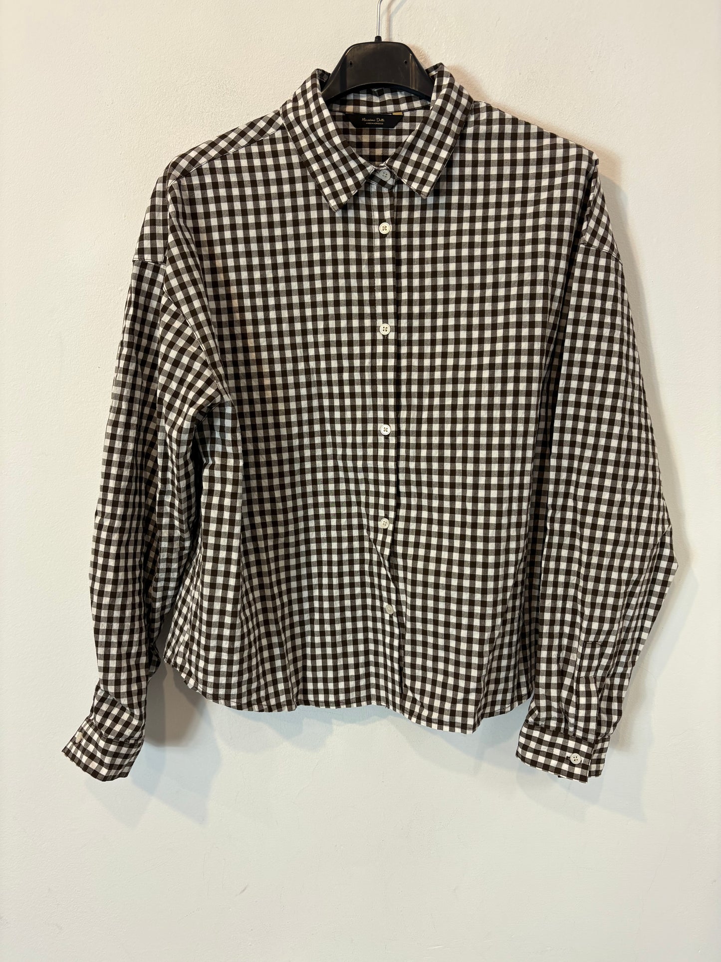 MASSIMO DUTTI. Camisa vichy marrón