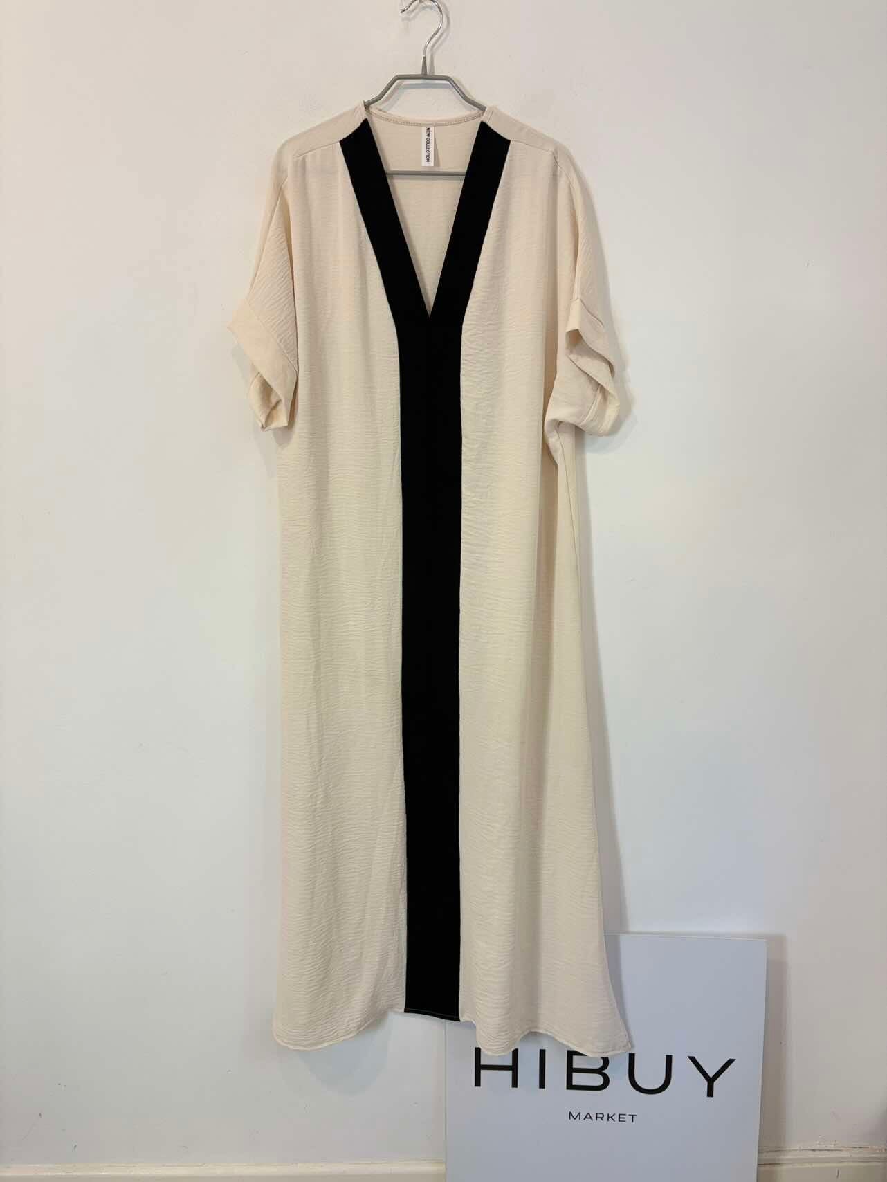 Vestido largo color crudo fluido