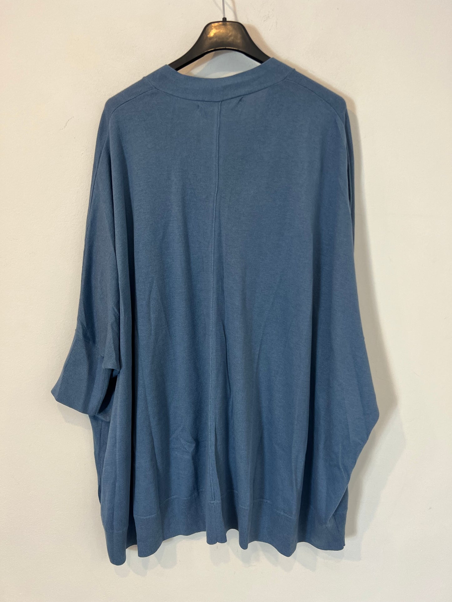 UTERQÜE. Top azul algodón y seda. T M