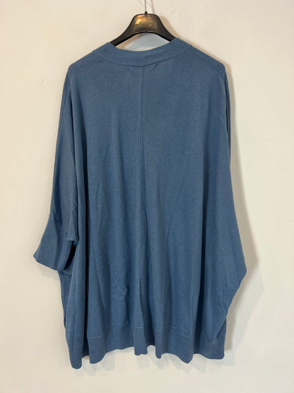 UTERQÜE. Top azul algodón y seda. T M