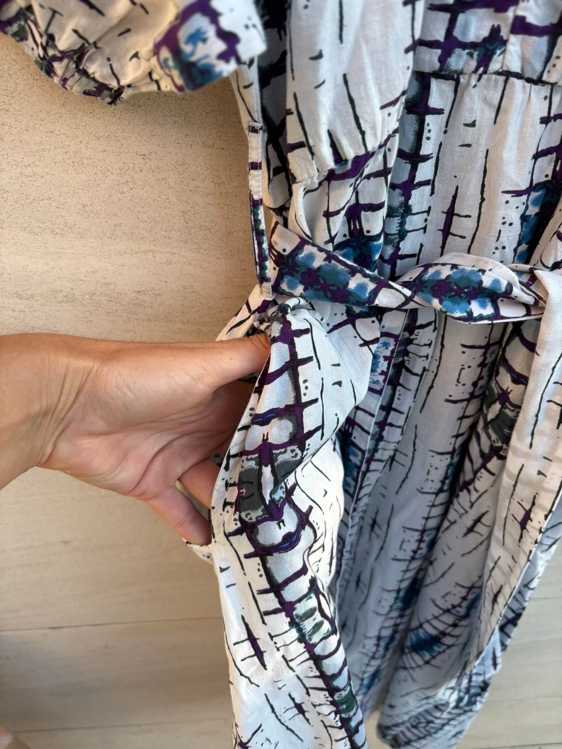 SLUIZ Ibiza. Vestido midi estampado bolsillos