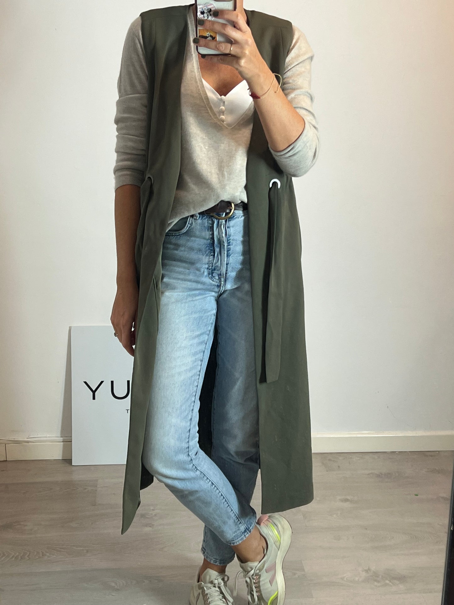 MANGO. Chaleco largo aberturas. T XS/S