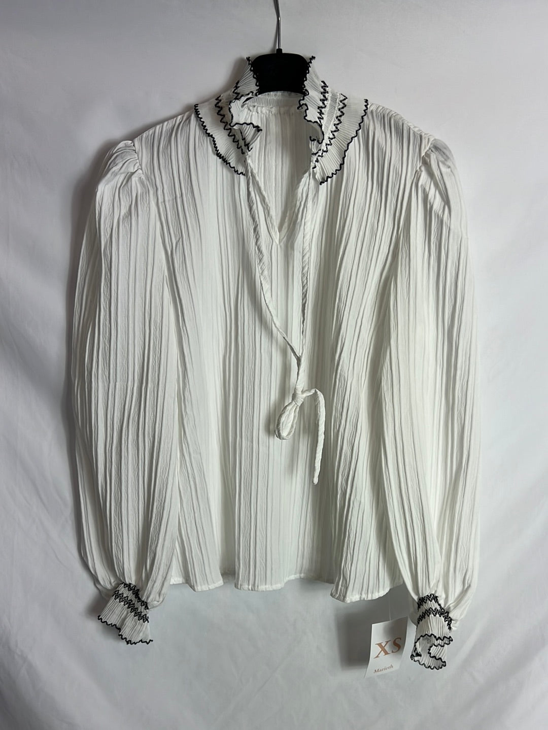 MARIETH. White pleated blouse T.xs