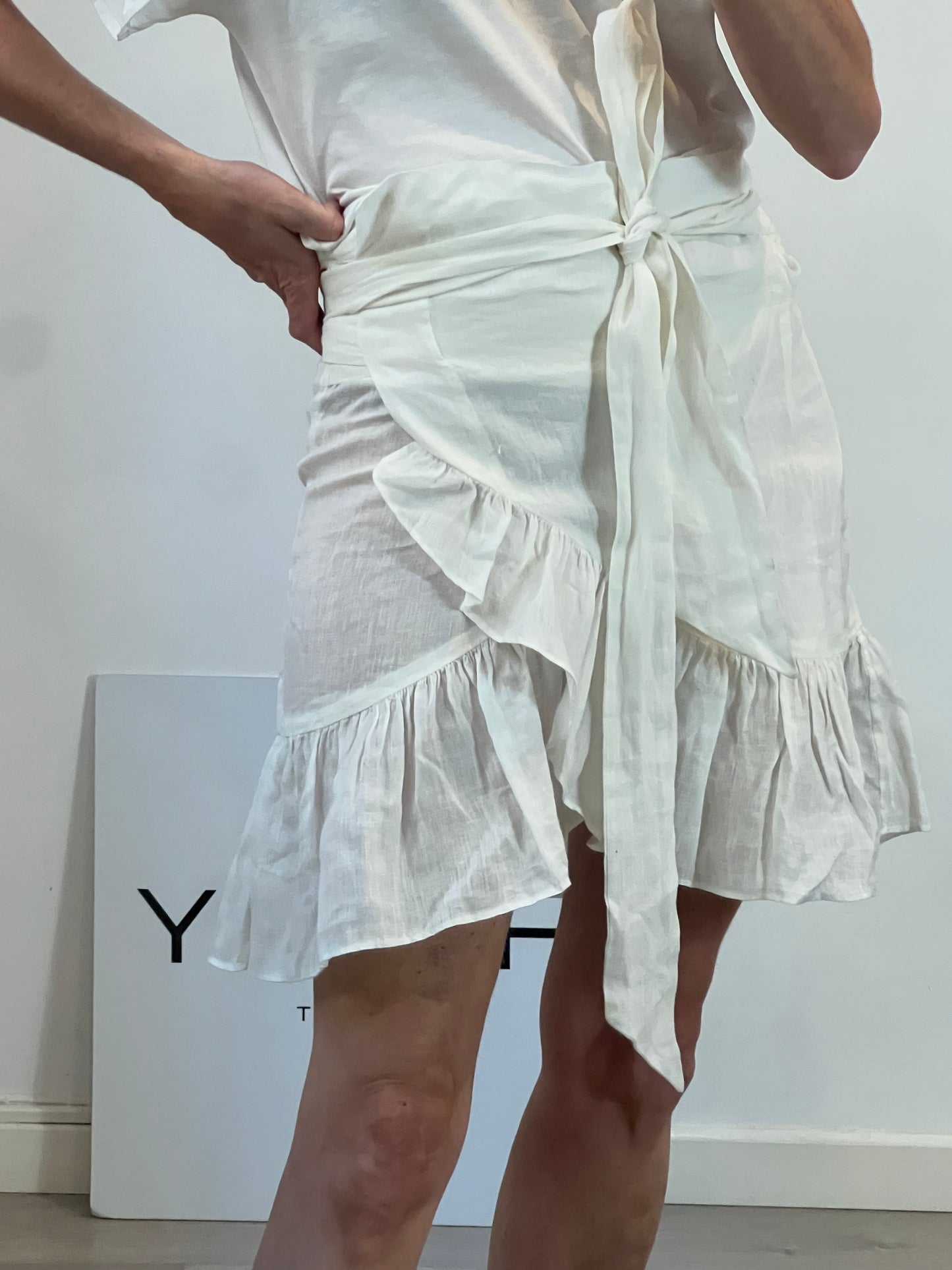 ISABEL MARANT ETOILÉ. White linen skirt T.36