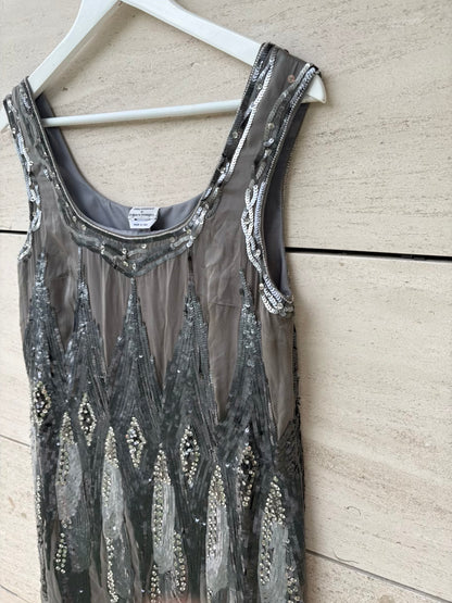 PHILOSOPHY DI Alberta Ferretti. Vestido corto seda lentejuelas