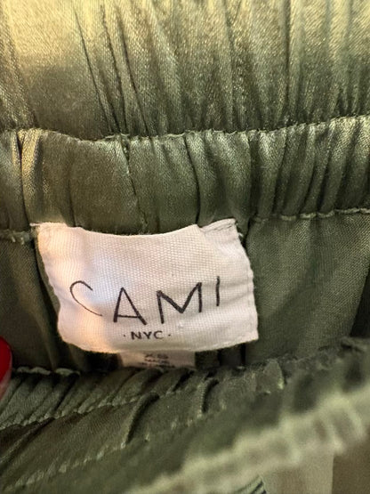 CAMI NYC. Pantalón verde seda bolsillos