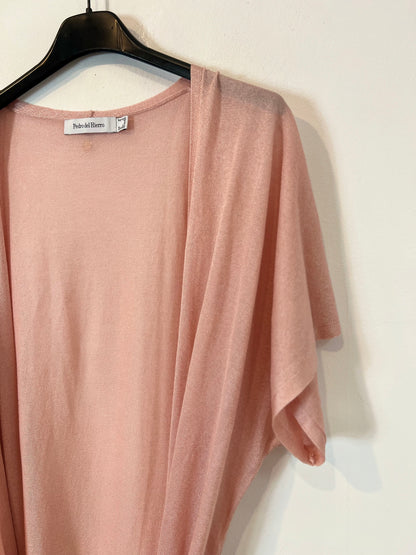 PEDRO DEL HIERRO. Long pink knit jacket TM