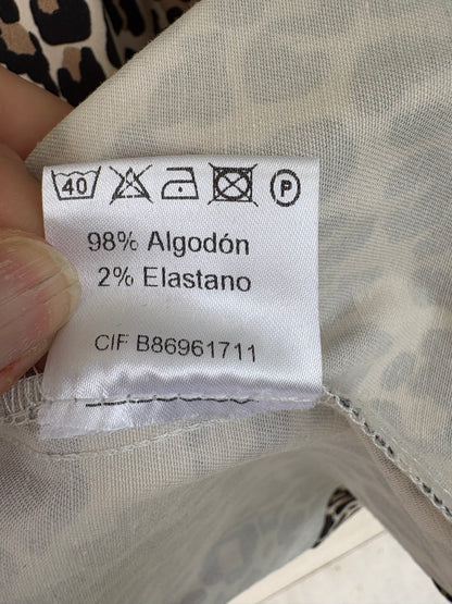 BIMANI. Animal print lantern sleeve top. T.S.