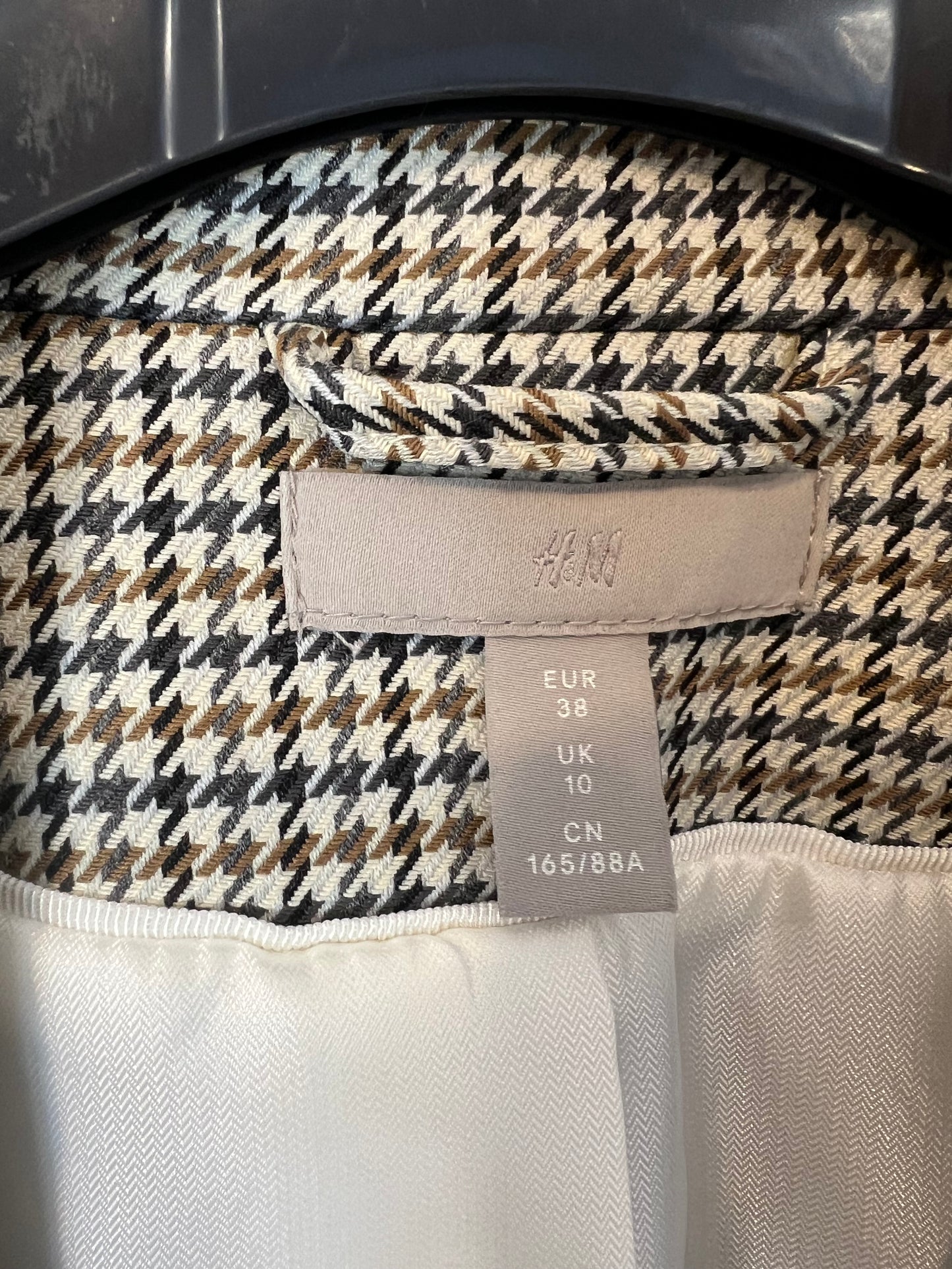 H&M. Blazer pata de gallo tonos azules y beiges. 38