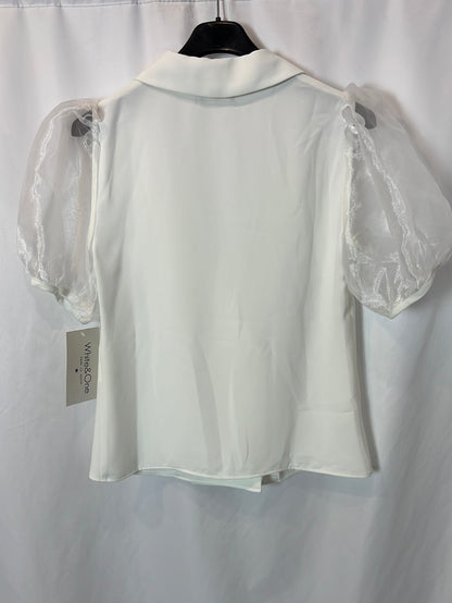 WHITE&amp;ONE White blouse with Tl sleeves