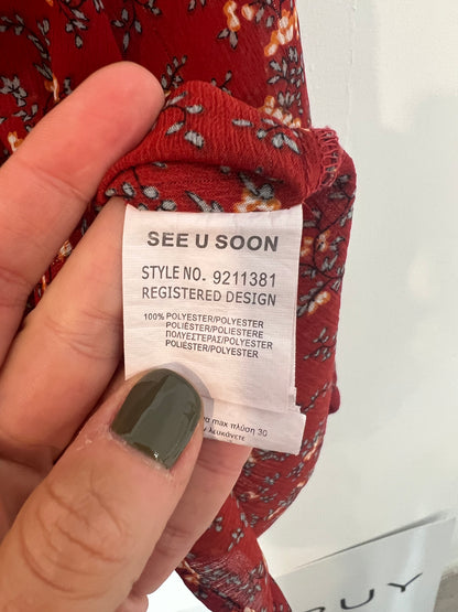 SEE U SOON. Blusa fluida flores. T 2(M)