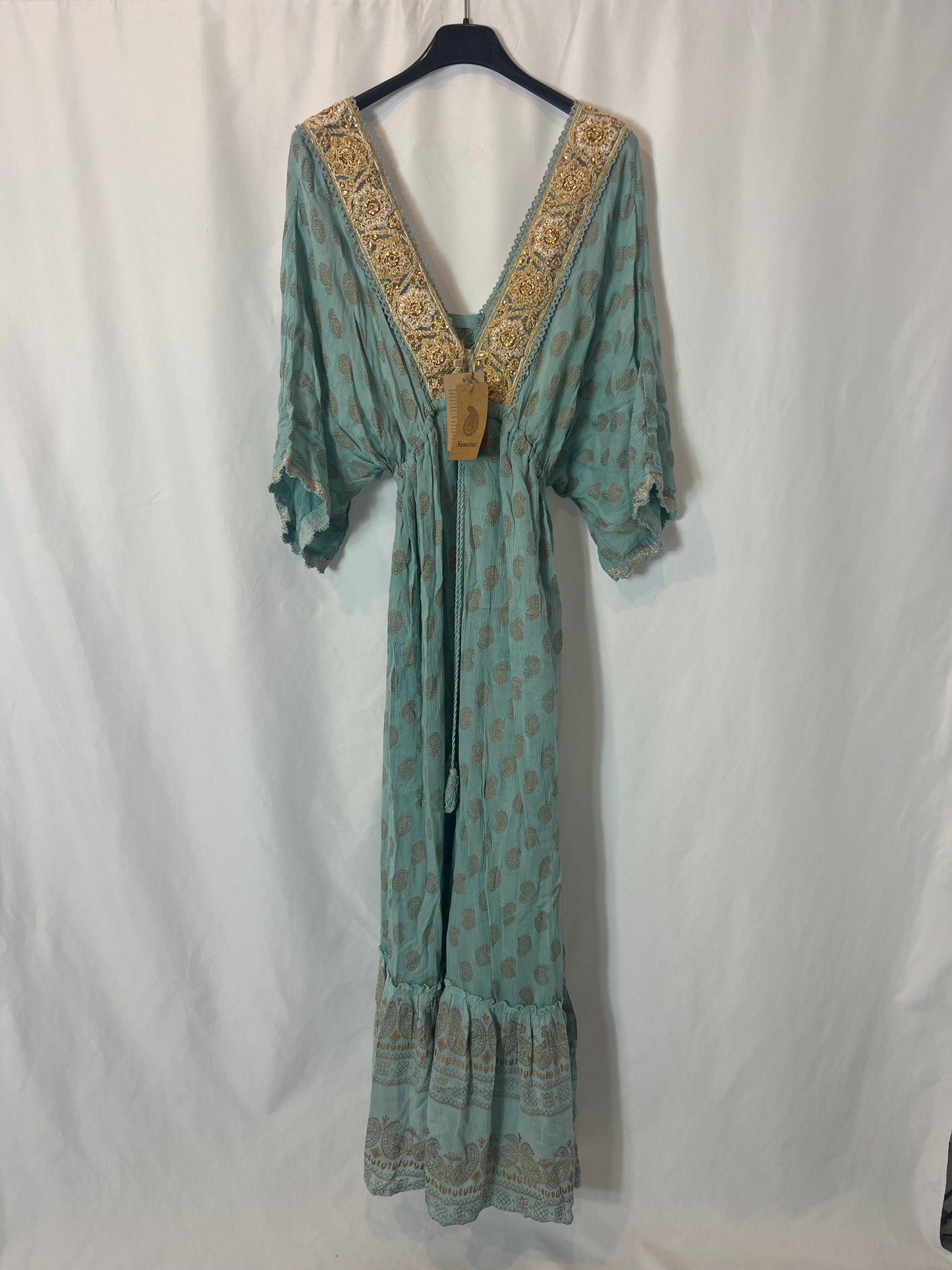 OTHERS. Long light blue dress with lace detail. YOU (S)