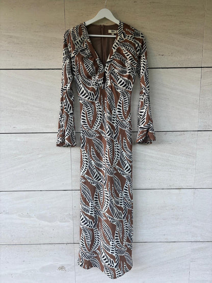 NTB. Vestido largo estampado aberturas