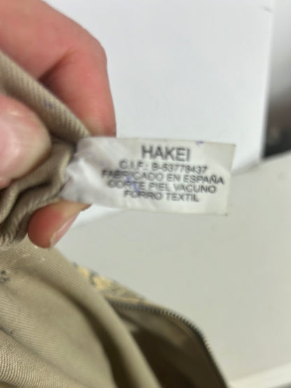 HACKEI. Medium crocodile-effect leather bag