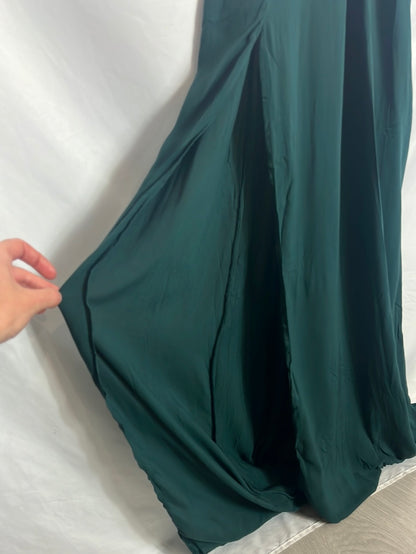 ONDA DE MAR. vestido largo verde detalles Tm