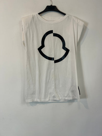 MONCLER. Camiseta blanca hombreras T.m