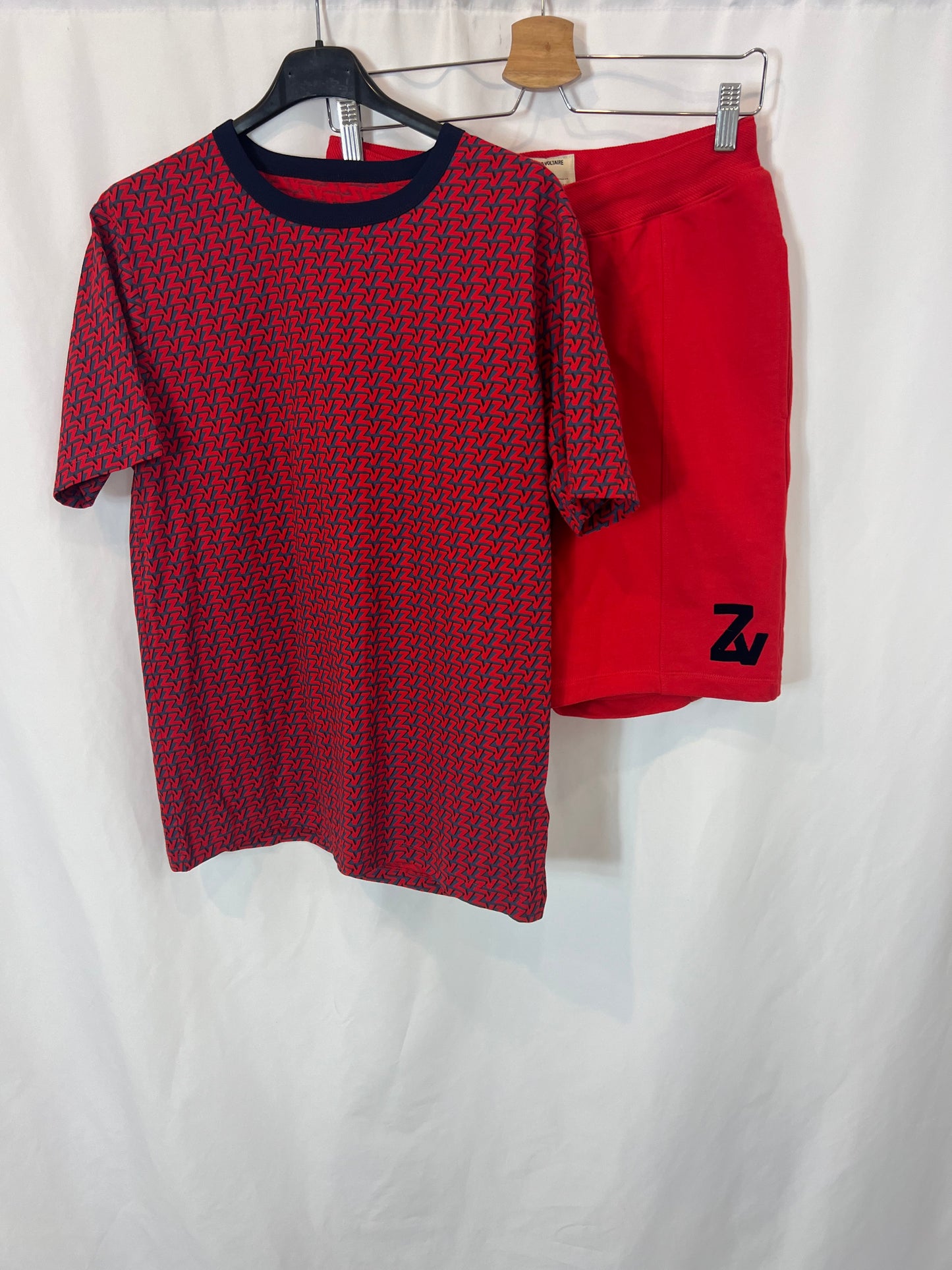 ZADIG&amp;VOLTAIRE. Red T-shirt and Bermuda shorts set. Size 16