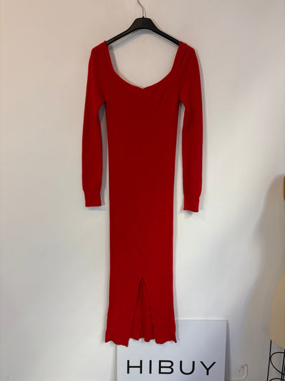 VEZAVENA. Vestido midi punto rojo
