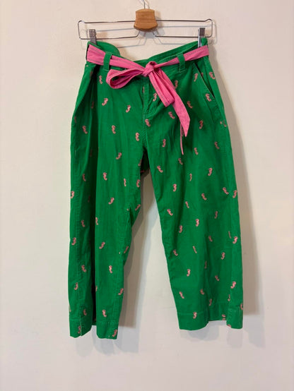 LILLY PULITZER. Pantalón verde textura Sea Horse